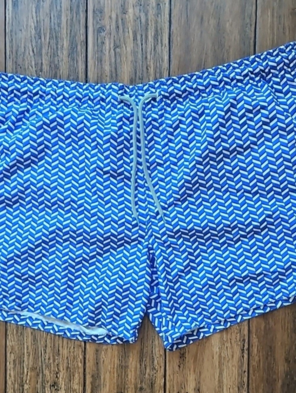 Ted Baker Blue Chevron Print Swim Trunks Size 4 (34)